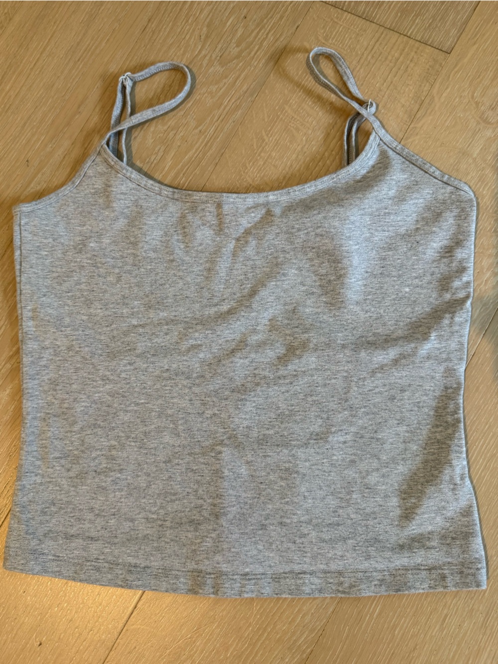 Basic Grey Ribbed Tank Top